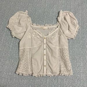 LoveShackFancy Eyelet Milkmaid Bryant Top